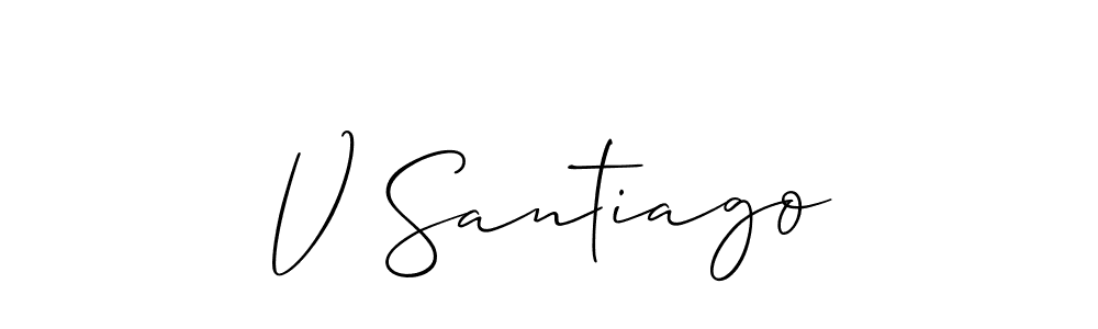 How to make V Santiago signature? Allison_Script is a professional autograph style. Create handwritten signature for V Santiago name. V Santiago signature style 2 images and pictures png