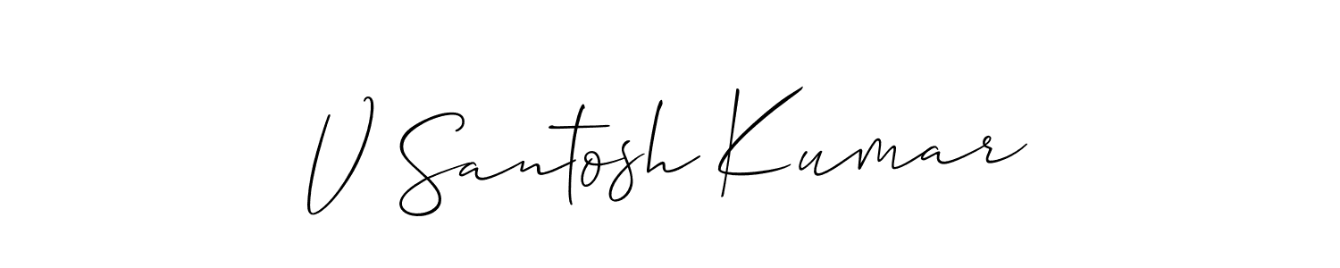 Check out images of Autograph of V Santosh Kumar name. Actor V Santosh Kumar Signature Style. Allison_Script is a professional sign style online. V Santosh Kumar signature style 2 images and pictures png