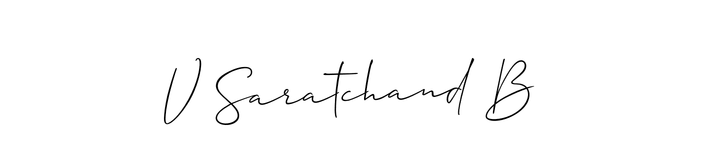 How to make V Saratchand B signature? Allison_Script is a professional autograph style. Create handwritten signature for V Saratchand B name. V Saratchand B signature style 2 images and pictures png