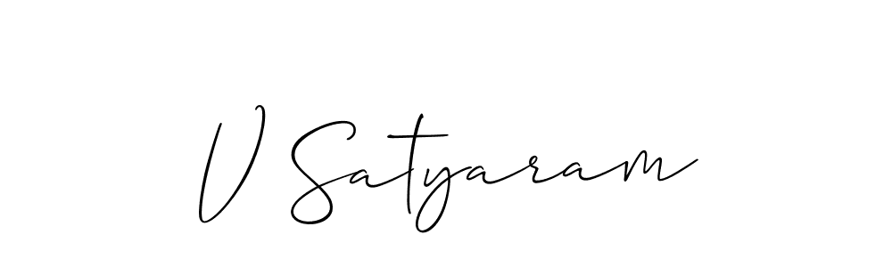 The best way (Allison_Script) to make a short signature is to pick only two or three words in your name. The name V Satyaram include a total of six letters. For converting this name. V Satyaram signature style 2 images and pictures png