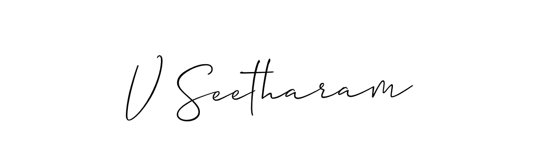 Create a beautiful signature design for name V Seetharam. With this signature (Allison_Script) fonts, you can make a handwritten signature for free. V Seetharam signature style 2 images and pictures png