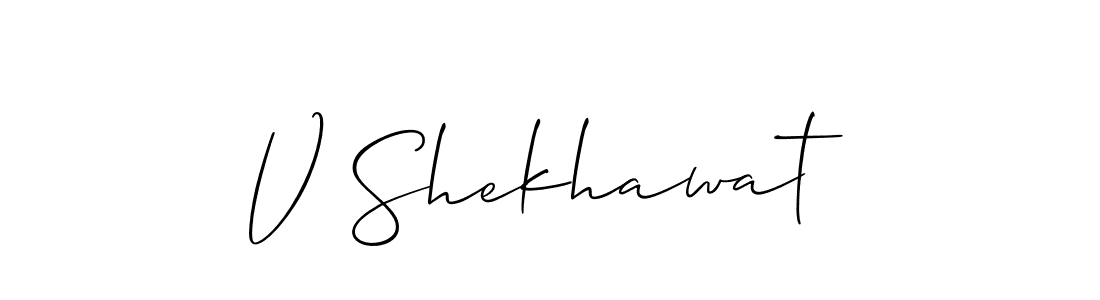 It looks lik you need a new signature style for name V Shekhawat. Design unique handwritten (Allison_Script) signature with our free signature maker in just a few clicks. V Shekhawat signature style 2 images and pictures png