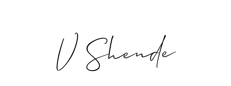V Shende stylish signature style. Best Handwritten Sign (Allison_Script) for my name. Handwritten Signature Collection Ideas for my name V Shende. V Shende signature style 2 images and pictures png
