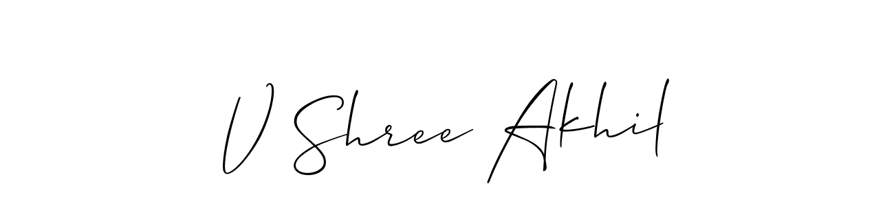 Check out images of Autograph of V Shree Akhil name. Actor V Shree Akhil Signature Style. Allison_Script is a professional sign style online. V Shree Akhil signature style 2 images and pictures png