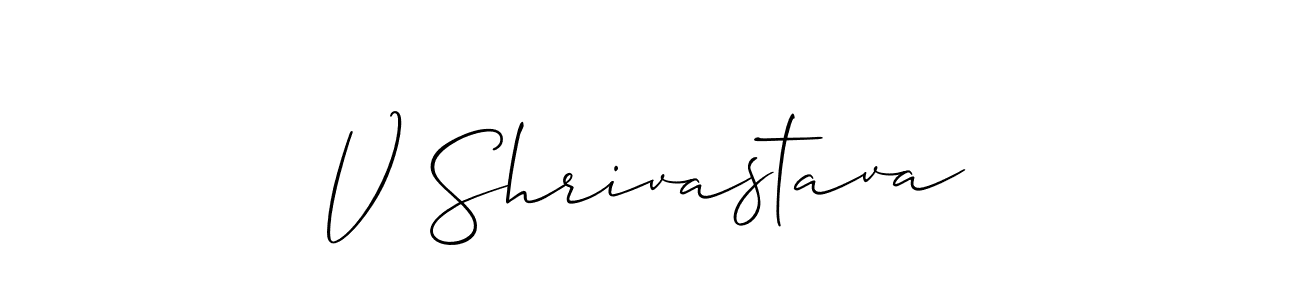 It looks lik you need a new signature style for name V Shrivastava. Design unique handwritten (Allison_Script) signature with our free signature maker in just a few clicks. V Shrivastava signature style 2 images and pictures png
