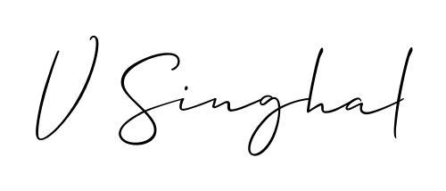 How to make V Singhal name signature. Use Allison_Script style for creating short signs online. This is the latest handwritten sign. V Singhal signature style 2 images and pictures png