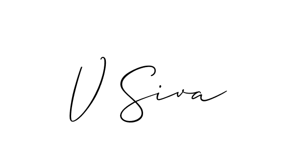 It looks lik you need a new signature style for name V Siva. Design unique handwritten (Allison_Script) signature with our free signature maker in just a few clicks. V Siva signature style 2 images and pictures png