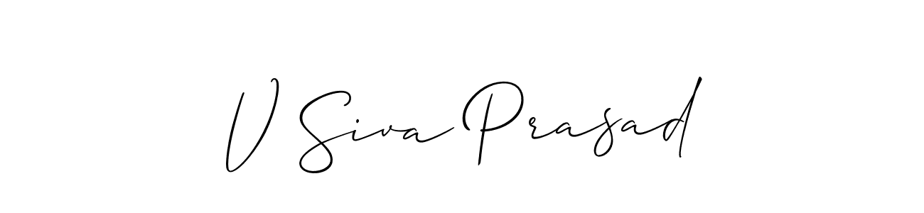 How to make V Siva Prasad name signature. Use Allison_Script style for creating short signs online. This is the latest handwritten sign. V Siva Prasad signature style 2 images and pictures png