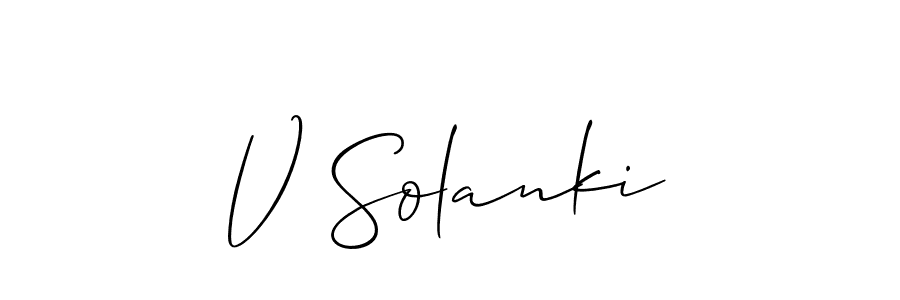 You should practise on your own different ways (Allison_Script) to write your name (V Solanki) in signature. don't let someone else do it for you. V Solanki signature style 2 images and pictures png