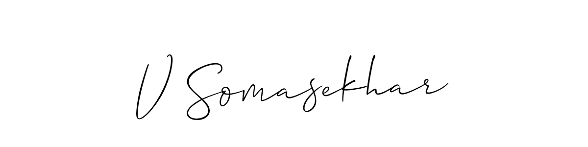 Design your own signature with our free online signature maker. With this signature software, you can create a handwritten (Allison_Script) signature for name V Somasekhar. V Somasekhar signature style 2 images and pictures png