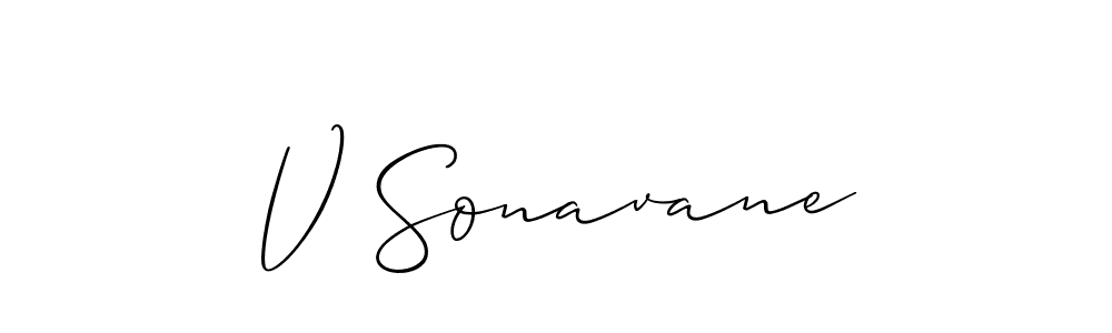 How to Draw V Sonavane signature style? Allison_Script is a latest design signature styles for name V Sonavane. V Sonavane signature style 2 images and pictures png