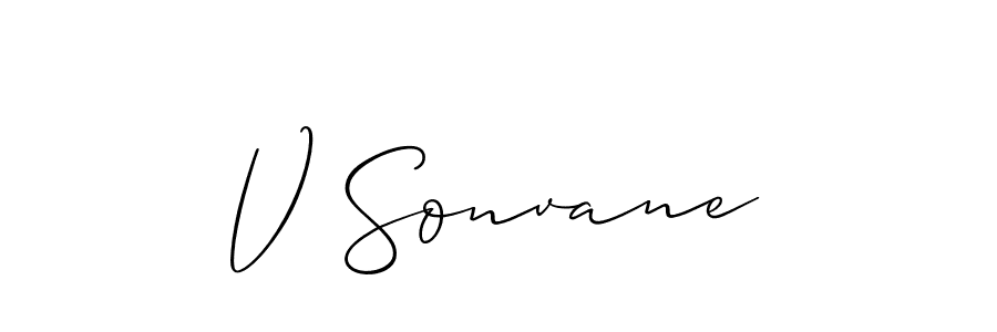 You should practise on your own different ways (Allison_Script) to write your name (V Sonvane) in signature. don't let someone else do it for you. V Sonvane signature style 2 images and pictures png