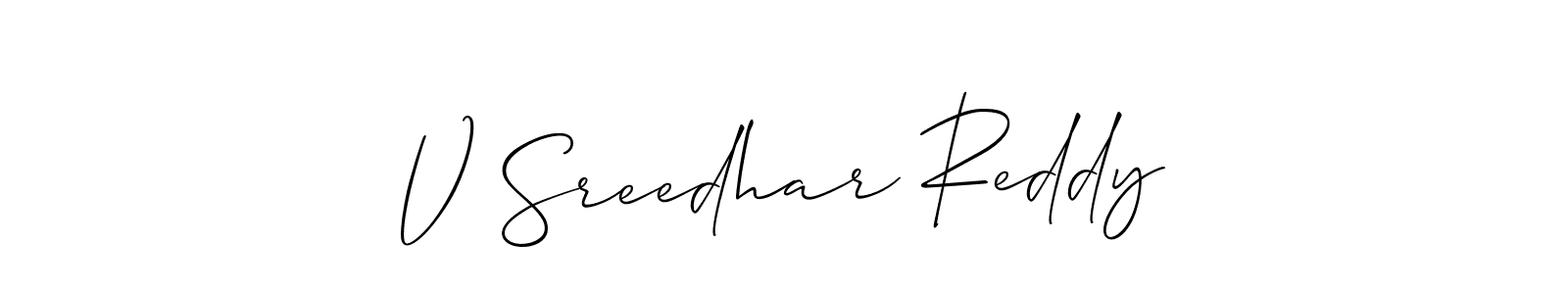 if you are searching for the best signature style for your name V Sreedhar Reddy. so please give up your signature search. here we have designed multiple signature styles  using Allison_Script. V Sreedhar Reddy signature style 2 images and pictures png