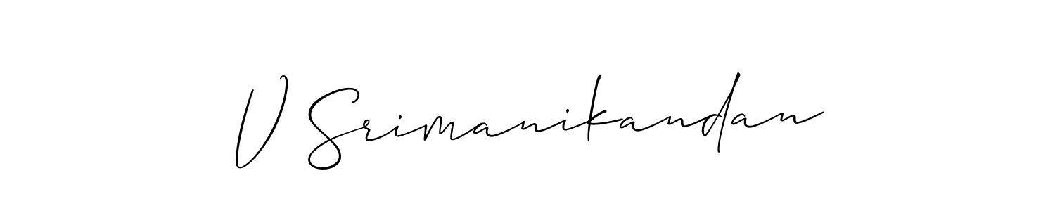 V Srimanikandan stylish signature style. Best Handwritten Sign (Allison_Script) for my name. Handwritten Signature Collection Ideas for my name V Srimanikandan. V Srimanikandan signature style 2 images and pictures png