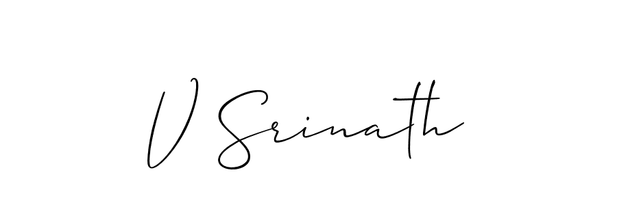 if you are searching for the best signature style for your name V Srinath. so please give up your signature search. here we have designed multiple signature styles  using Allison_Script. V Srinath signature style 2 images and pictures png