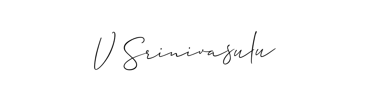 V Srinivasulu stylish signature style. Best Handwritten Sign (Allison_Script) for my name. Handwritten Signature Collection Ideas for my name V Srinivasulu. V Srinivasulu signature style 2 images and pictures png