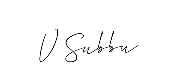 Also You can easily find your signature by using the search form. We will create V Subbu name handwritten signature images for you free of cost using Allison_Script sign style. V Subbu signature style 2 images and pictures png