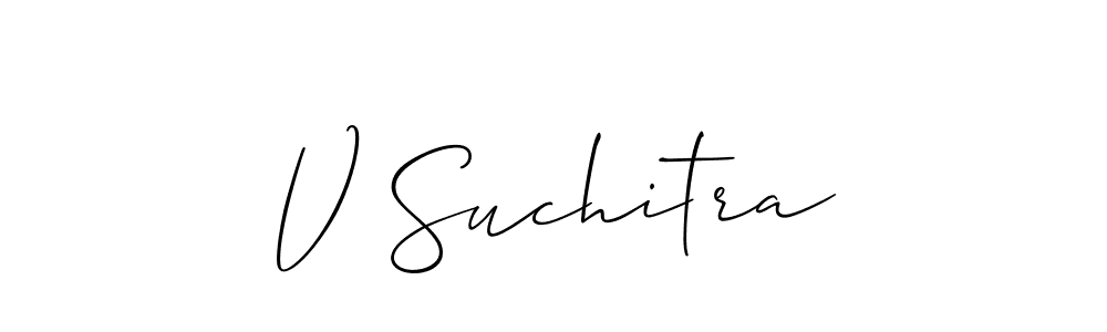 Best and Professional Signature Style for V Suchitra. Allison_Script Best Signature Style Collection. V Suchitra signature style 2 images and pictures png