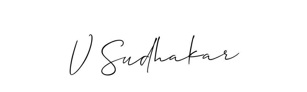 Best and Professional Signature Style for V Sudhakar. Allison_Script Best Signature Style Collection. V Sudhakar signature style 2 images and pictures png