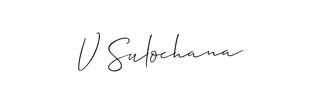 Also we have V Sulochana name is the best signature style. Create professional handwritten signature collection using Allison_Script autograph style. V Sulochana signature style 2 images and pictures png