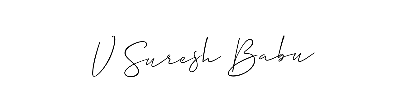 This is the best signature style for the V Suresh Babu name. Also you like these signature font (Allison_Script). Mix name signature. V Suresh Babu signature style 2 images and pictures png