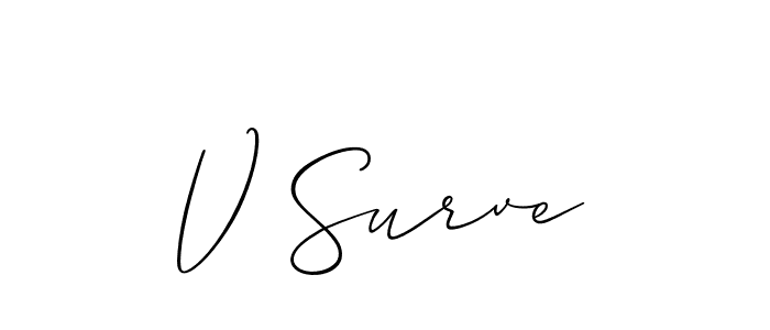 Also You can easily find your signature by using the search form. We will create V Surve name handwritten signature images for you free of cost using Allison_Script sign style. V Surve signature style 2 images and pictures png