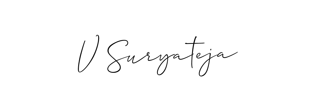 Create a beautiful signature design for name V Suryateja. With this signature (Allison_Script) fonts, you can make a handwritten signature for free. V Suryateja signature style 2 images and pictures png