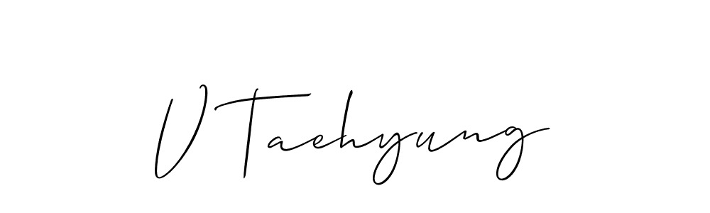 Create a beautiful signature design for name V Taehyung. With this signature (Allison_Script) fonts, you can make a handwritten signature for free. V Taehyung signature style 2 images and pictures png