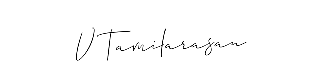 Also You can easily find your signature by using the search form. We will create V Tamilarasan name handwritten signature images for you free of cost using Allison_Script sign style. V Tamilarasan signature style 2 images and pictures png