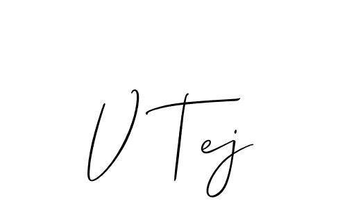 Also You can easily find your signature by using the search form. We will create V Tej name handwritten signature images for you free of cost using Allison_Script sign style. V Tej signature style 2 images and pictures png