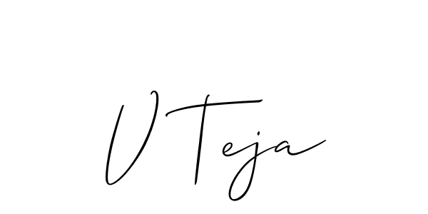 Design your own signature with our free online signature maker. With this signature software, you can create a handwritten (Allison_Script) signature for name V Teja. V Teja signature style 2 images and pictures png
