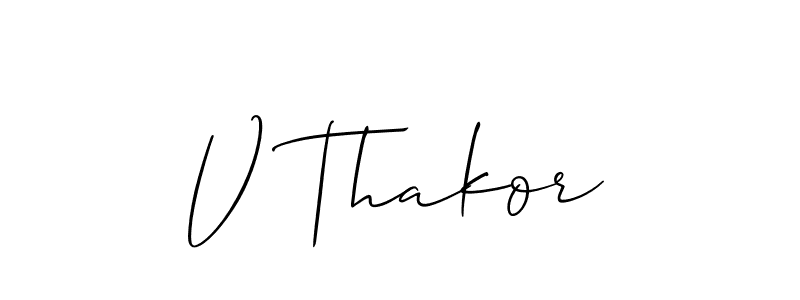 Similarly Allison_Script is the best handwritten signature design. Signature creator online .You can use it as an online autograph creator for name V Thakor. V Thakor signature style 2 images and pictures png