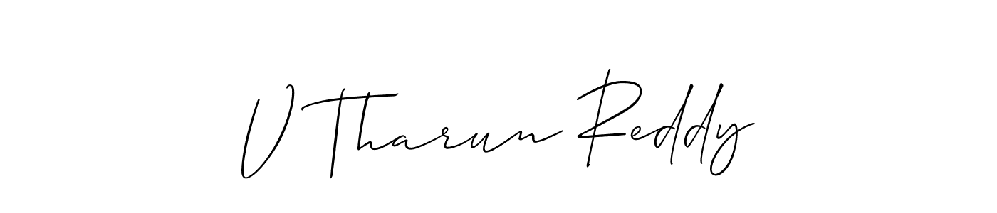 How to make V Tharun Reddy signature? Allison_Script is a professional autograph style. Create handwritten signature for V Tharun Reddy name. V Tharun Reddy signature style 2 images and pictures png