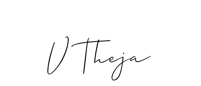 Design your own signature with our free online signature maker. With this signature software, you can create a handwritten (Allison_Script) signature for name V Theja. V Theja signature style 2 images and pictures png