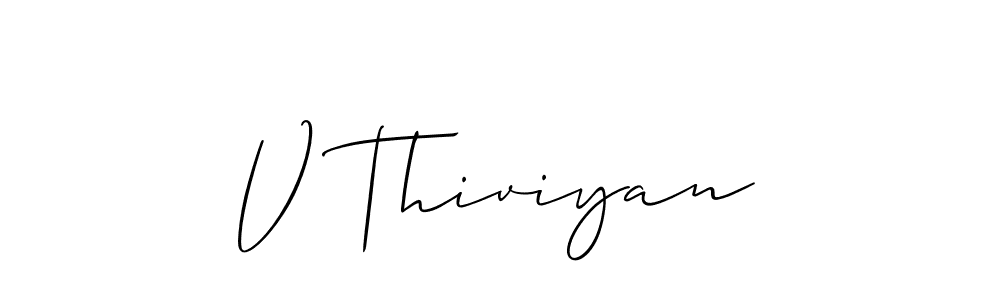 Create a beautiful signature design for name V Thiviyan. With this signature (Allison_Script) fonts, you can make a handwritten signature for free. V Thiviyan signature style 2 images and pictures png