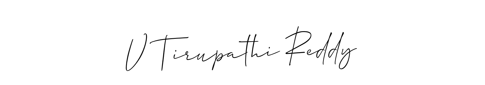 Also You can easily find your signature by using the search form. We will create V Tirupathi Reddy name handwritten signature images for you free of cost using Allison_Script sign style. V Tirupathi Reddy signature style 2 images and pictures png