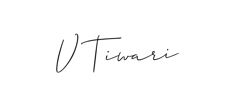 Make a beautiful signature design for name V Tiwari. With this signature (Allison_Script) style, you can create a handwritten signature for free. V Tiwari signature style 2 images and pictures png