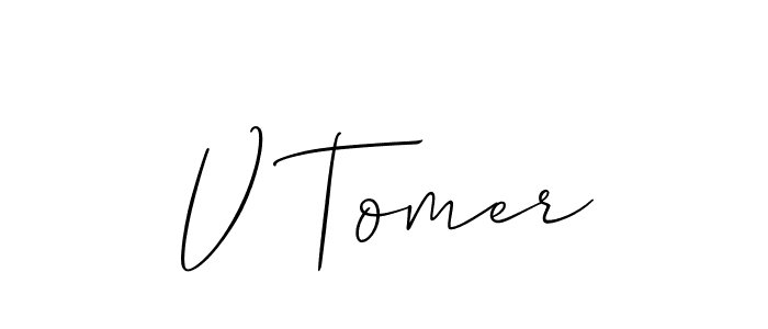 V Tomer stylish signature style. Best Handwritten Sign (Allison_Script) for my name. Handwritten Signature Collection Ideas for my name V Tomer. V Tomer signature style 2 images and pictures png