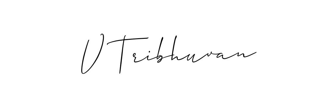 Create a beautiful signature design for name V Tribhuvan. With this signature (Allison_Script) fonts, you can make a handwritten signature for free. V Tribhuvan signature style 2 images and pictures png