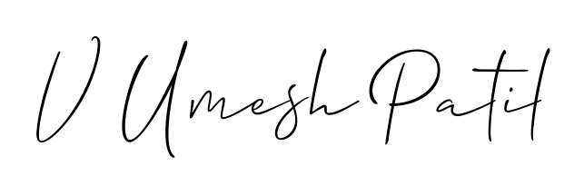 Looking for an artistic signature for V Umesh Patil? The Allison_Script calligraphy style gives a sophisticated flow suitable for business cards and emails. V Umesh Patil signature style 2 images and pictures png
