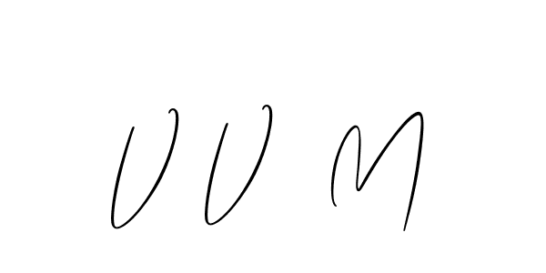 The best way (Allison_Script) to make a short signature is to pick only two or three words in your name. The name V V  M include a total of six letters. For converting this name. V V  M signature style 2 images and pictures png