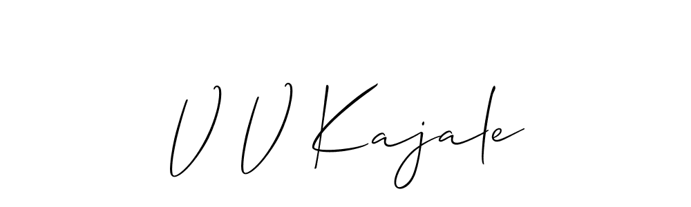 How to Draw V V Kajale signature style? Allison_Script is a latest design signature styles for name V V Kajale. V V Kajale signature style 2 images and pictures png