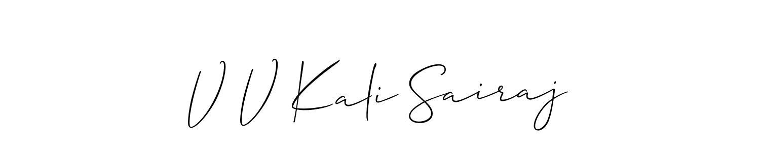Make a beautiful signature design for name V V Kali Sairaj. With this signature (Allison_Script) style, you can create a handwritten signature for free. V V Kali Sairaj signature style 2 images and pictures png
