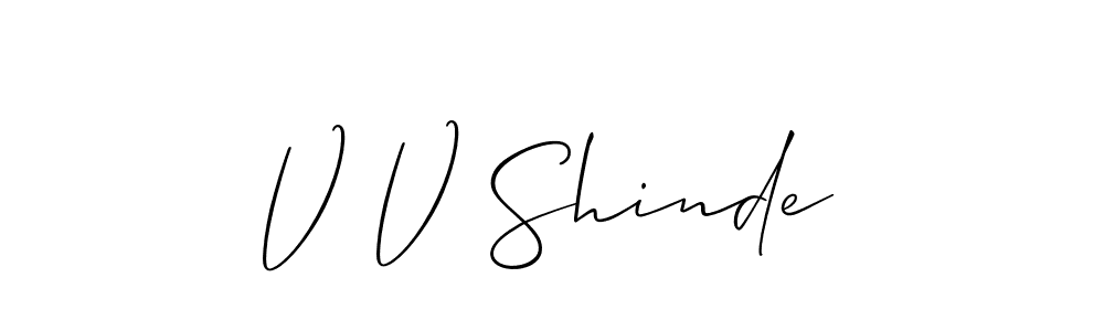 V V Shinde stylish signature style. Best Handwritten Sign (Allison_Script) for my name. Handwritten Signature Collection Ideas for my name V V Shinde. V V Shinde signature style 2 images and pictures png