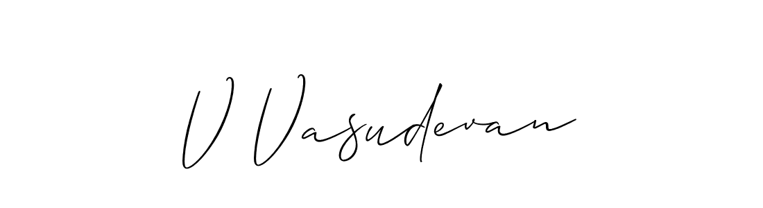 Also You can easily find your signature by using the search form. We will create V Vasudevan name handwritten signature images for you free of cost using Allison_Script sign style. V Vasudevan signature style 2 images and pictures png