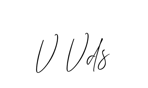 How to make V Vds name signature. Use Allison_Script style for creating short signs online. This is the latest handwritten sign. V Vds signature style 2 images and pictures png