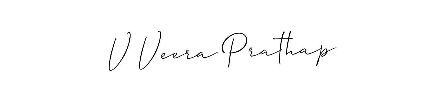 Also we have V Veera Prathap name is the best signature style. Create professional handwritten signature collection using Allison_Script autograph style. V Veera Prathap signature style 2 images and pictures png