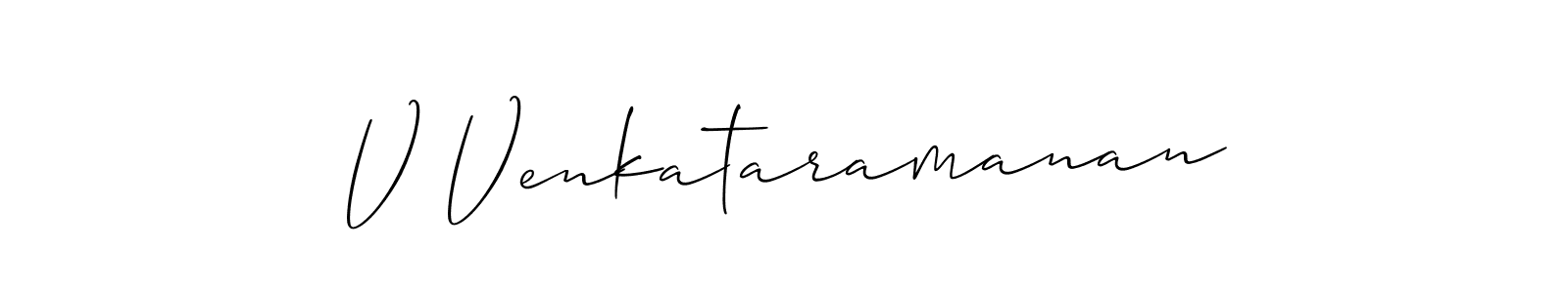 You should practise on your own different ways (Allison_Script) to write your name (V Venkataramanan) in signature. don't let someone else do it for you. V Venkataramanan signature style 2 images and pictures png