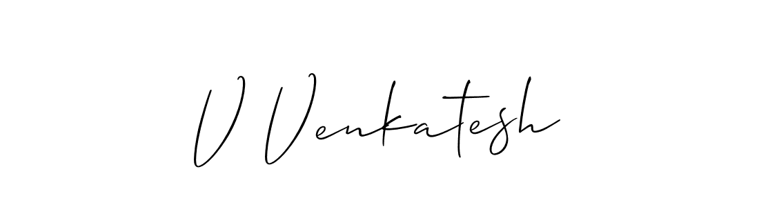How to make V Venkatesh name signature. Use Allison_Script style for creating short signs online. This is the latest handwritten sign. V Venkatesh signature style 2 images and pictures png