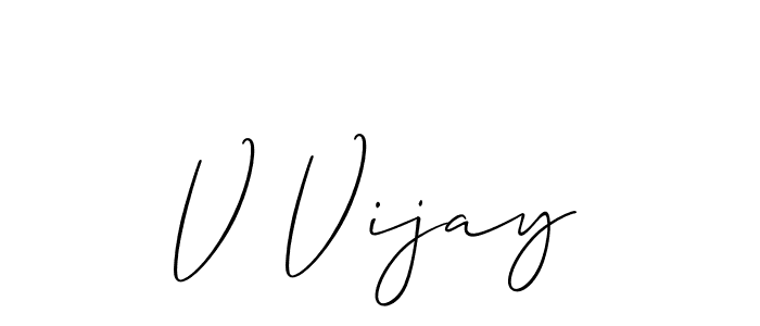 Make a beautiful signature design for name V Vijay. With this signature (Allison_Script) style, you can create a handwritten signature for free. V Vijay signature style 2 images and pictures png